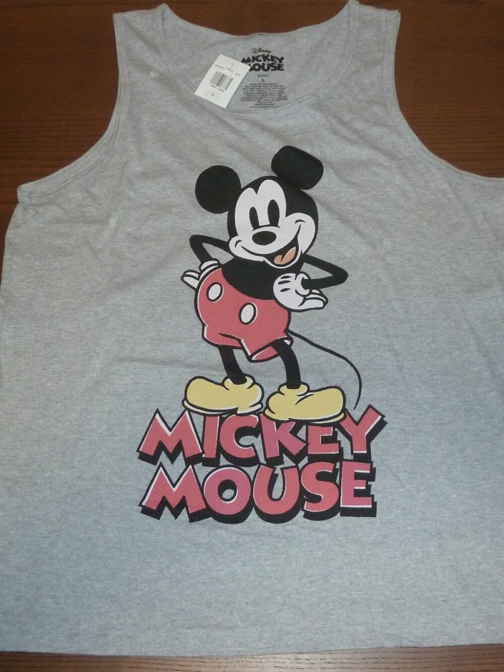 Disney Shirt Mens Size Large Mickey Mouse Sleeveless Tank New